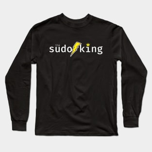 The sudo king. A funny design perfect for unix and linux users, sysadmins or anyone in IT support Long Sleeve T-Shirt